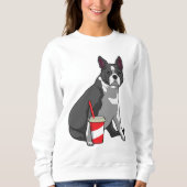 Sweatshirt Boston Terrier avec boisson (Devant)