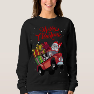 Sweatshirt Boston Terrier Avec Le Père Noël Dans Un Chien De