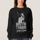 Sweatshirt Boston Terrier Chien Maman Équipé Scoop (Devant)