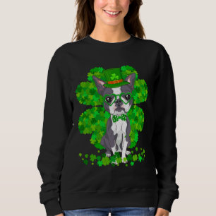 Sweatshirt Boston Terrier Chien St Patrick Day Cute Shamrock