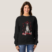 Sweatshirt Boston Terrier Chien Valentines Day Heart Headband (Devant entier)