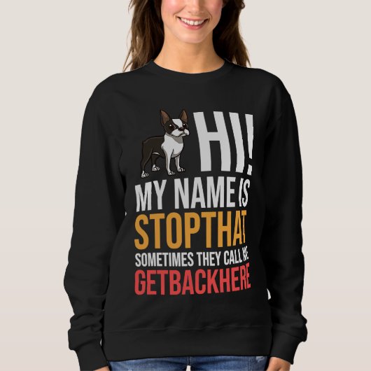 Sweatshirt Boston Terrier Dog Puppies Owner (Devant)