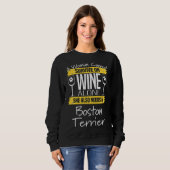 Sweatshirt Boston Terrier Femmes Une Femme Ne Peut Survivre S (Devant entier)