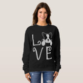 Sweatshirt Boston Terrier Love Relaxed Fit (Devant entier)