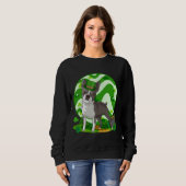 Sweatshirt Boston Terrier Lucky Leprechaun Chien St patrick D (Devant entier)