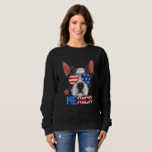 Sweatshirt Boston Terrier Merica 4th Of July Men Boys Dog Pup (Devant entier)