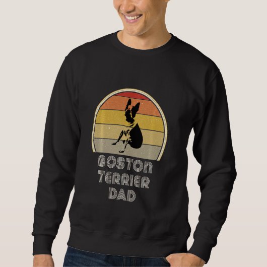 Sweatshirt Boston Terrier pour femmes Retro Boston Terrier Pa (Devant)