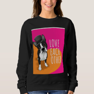 Sweatshirt Boston Terrier s'aime l'autre graphique
