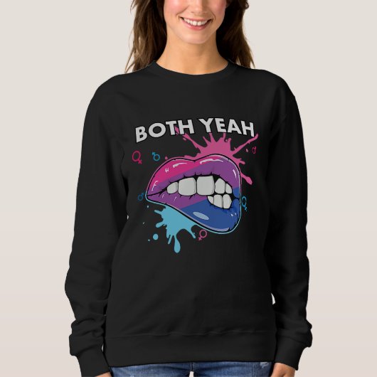 Sweatshirt Both Yeah Bi Bisexual Rainbow Pride Bisexuality LG (Devant)