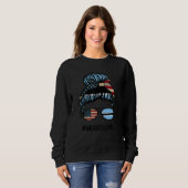 Sweatshirt Botswana American Flag   USA Botswanan Messy Bun (Devant entier)
