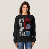 Sweatshirt Botswanan And Albanian Mix DNA Flag Heritage (Devant entier)