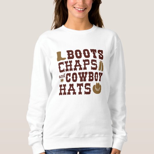 Sweatshirt Bottes Cuirs Et Chapeaux De Cowboy (Devant)