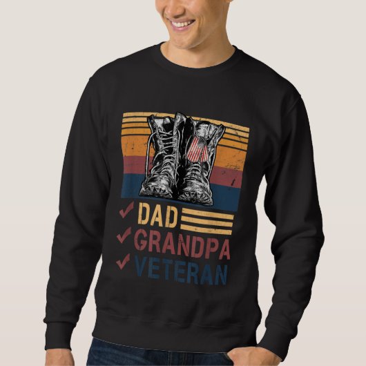 Sweatshirt Bottes de combat drapeau américain rétro Papa Gran (Devant)