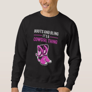 Sweatshirt Bottes Et Bling C'Est Une Femme Chauffante Cheval 