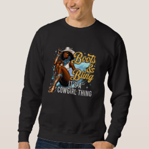 Sweatshirt Bottes et bling c'est une petite fille noire
