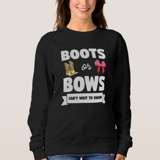 Sweatshirt Bottes Ou Bows Grossesse Faire-part Sexe Révélatio (Devant)