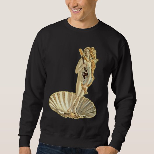 Sweatshirt Botticelli Venus With Electric Guitar Rock Guitari (Devant)
