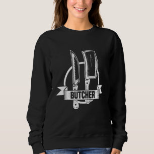 Sweatshirt Boucher Couteaux Viande Coupe Animaux Alimentation