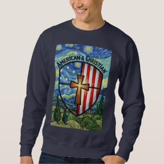 Sweatshirt Bouclier patriotique américain et chrétien Foi et