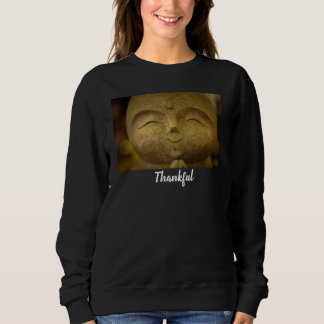 Sweatshirt Bouddha souriant heureux minimaliste reconnaissant