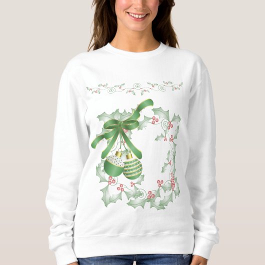 Sweatshirt Bouges de rose verte Holly (Devant)