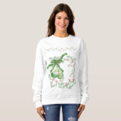 Sweatshirt Bouges de rose verte Holly (Devant entier)