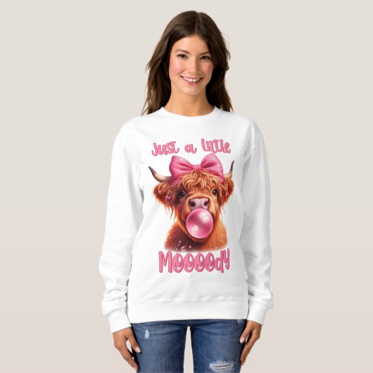 Sweatshirt Boujee Highland Cow (Devant entier)