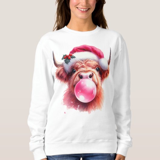 Sweatshirt Boujee vache de Noël (Devant)