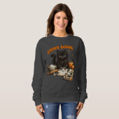 Sweatshirt Boulangerie Chat Noir Effrayant Halloween Biscuits (Devant entier)