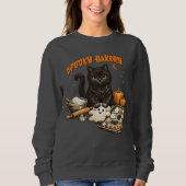 Sweatshirt Boulangerie Chat Noir Effrayant Halloween Biscuits (Devant)