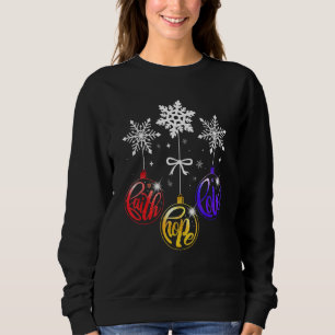 Sweatshirt Boule De Disco Espoir Amour Foi En Jésus-Christma