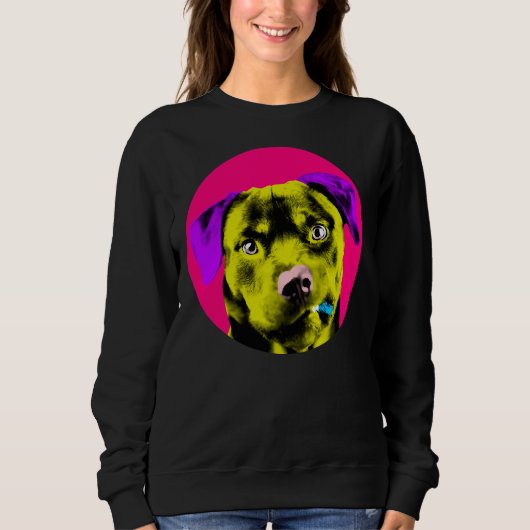 Sweatshirt Boule rose Rottweiler Pop Relaxé Convient (Devant)