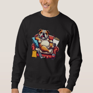 Sweatshirt Bouledogue Anglais Chien Fainéant Drôle
