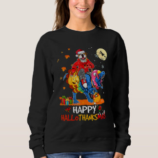Sweatshirt Bouledogue anglais Happy Hallothanksmas Halloween 