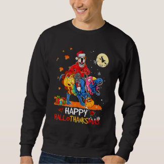 Sweatshirt Bouledogue anglais Happy Hallothanksmas Halloween 