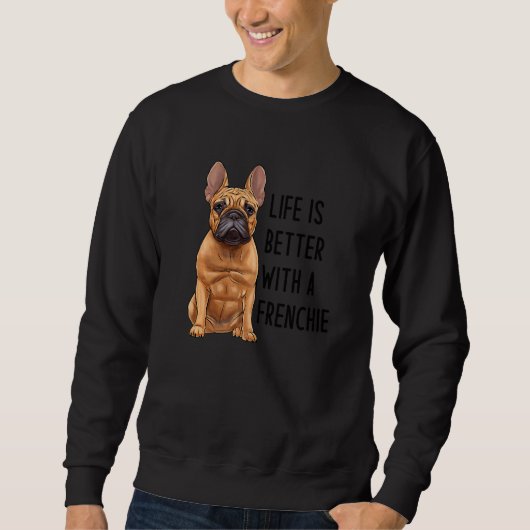 Sweatshirt Bouledogue Français Avec Un Frenchie 3 (Devant)
