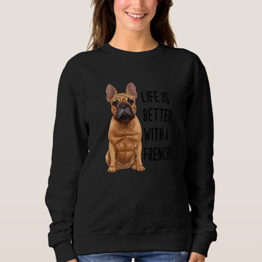 Sweatshirt Bouledogue Français Avec Un Frenchie 3 (Devant)
