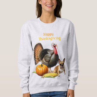 Sweatshirt Bouledogue français Thanksgiving French Bulldog
