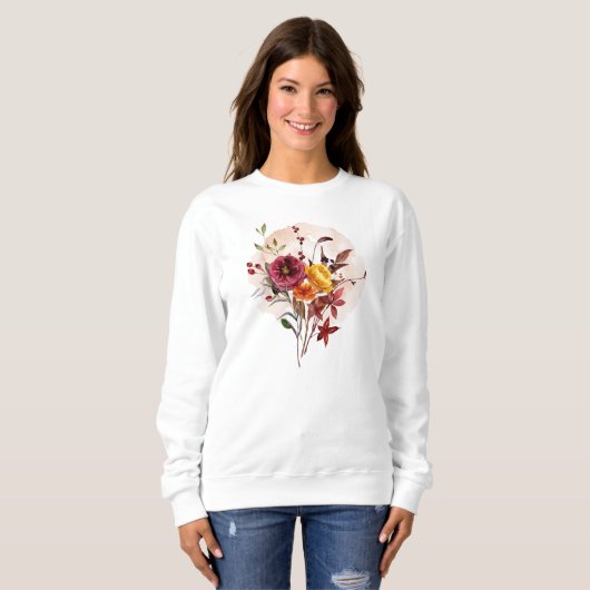 Sweatshirt Bouquet d'aquarelle d'automne (Devant entier)
