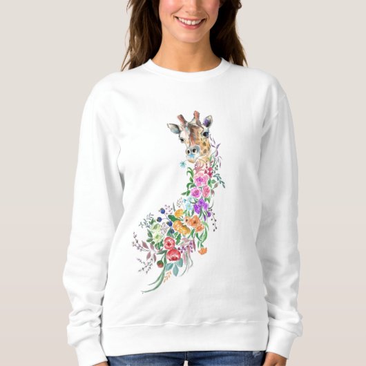Sweatshirt Bouquet de fleurs colorées Giraffe - Printemps  (Devant)