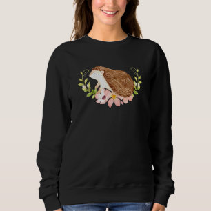 Sweatshirt Bouquet de fleurs de hérisson Aquarelle Art Pet He