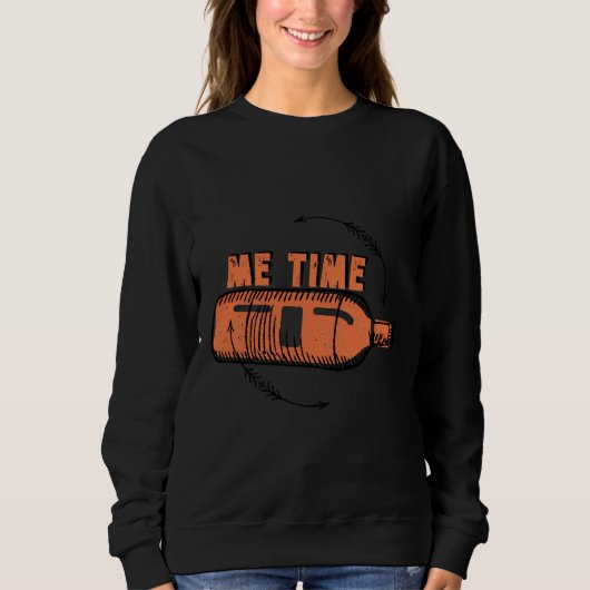 Sweatshirt Bouteille De Wine Me Temps Halfevilmerch (Devant)