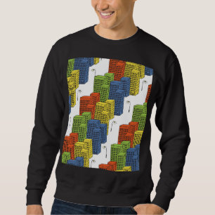 Sweatshirt Bouteilles en verre, design Motif Abstrait.