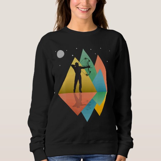 Sweatshirt Bow Hunter Mountains Retro Pop Art (Devant)