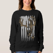 Sweatshirt Bow Hunting Deer American Flag Archery Hunter Men  (Devant)