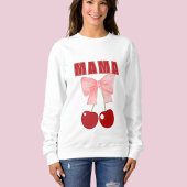 Sweatshirt Bow rose et cerises rouges, style coquette