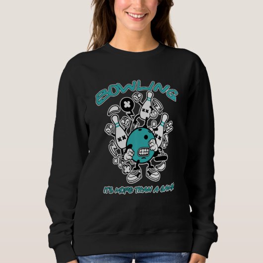 Sweatshirt Bowler Bowl Sports Joueur Bowling Graphisme Doodle (Devant)