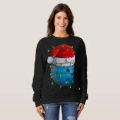 Sweatshirt Bowling Ball Xmas Éclairage Santa Hat Bowling Ball (Devant entier)