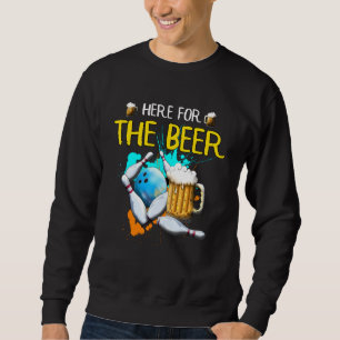 Sweatshirt Bowling Ici Pour La Bière Bowling Ball Strike Bièr