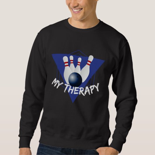 Sweatshirt Bowling is My Therapy bowling ball bowling pins (Devant)